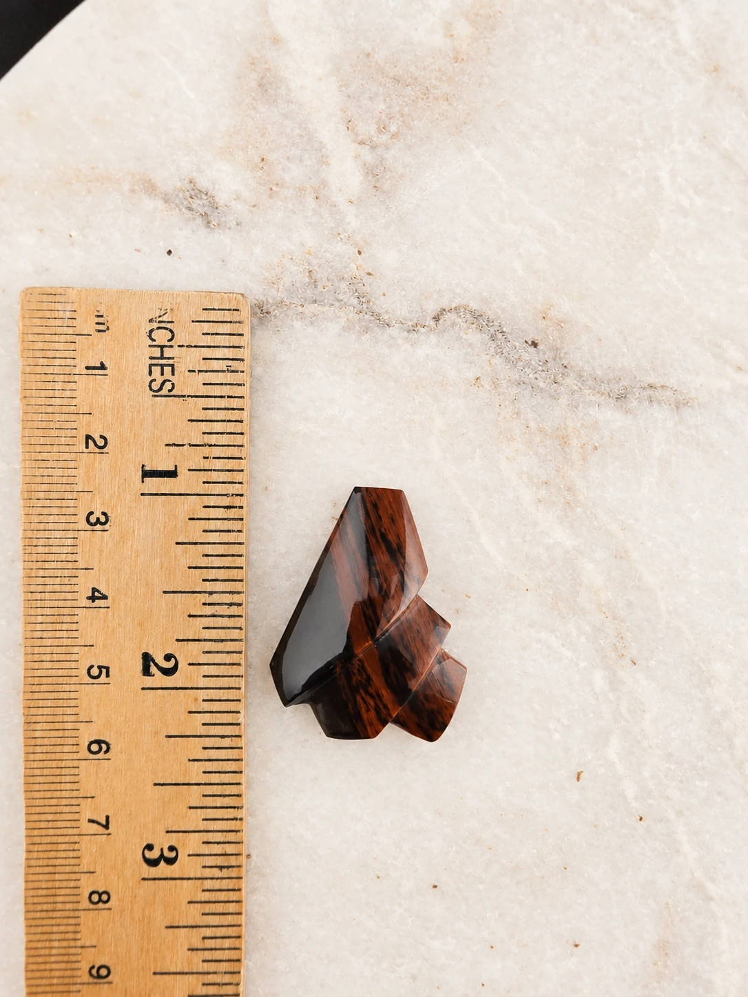 Sculpted Mahogany Obsidian Cabochon, height