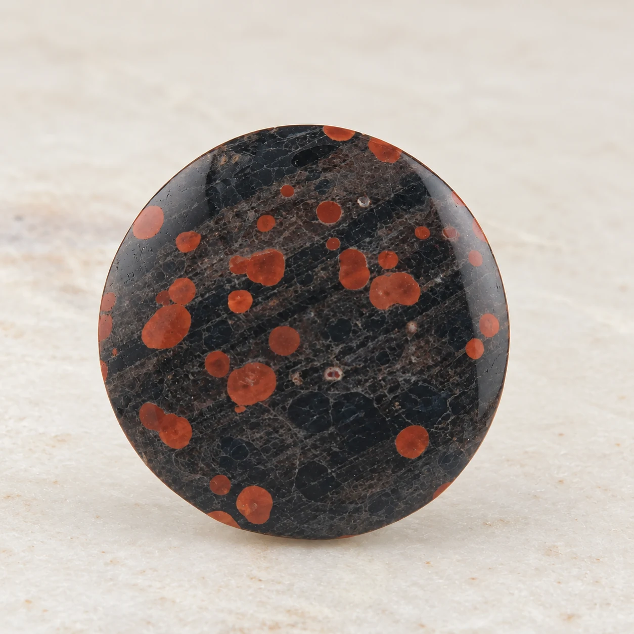 Peanut Obsidian Round Cabochon, full view