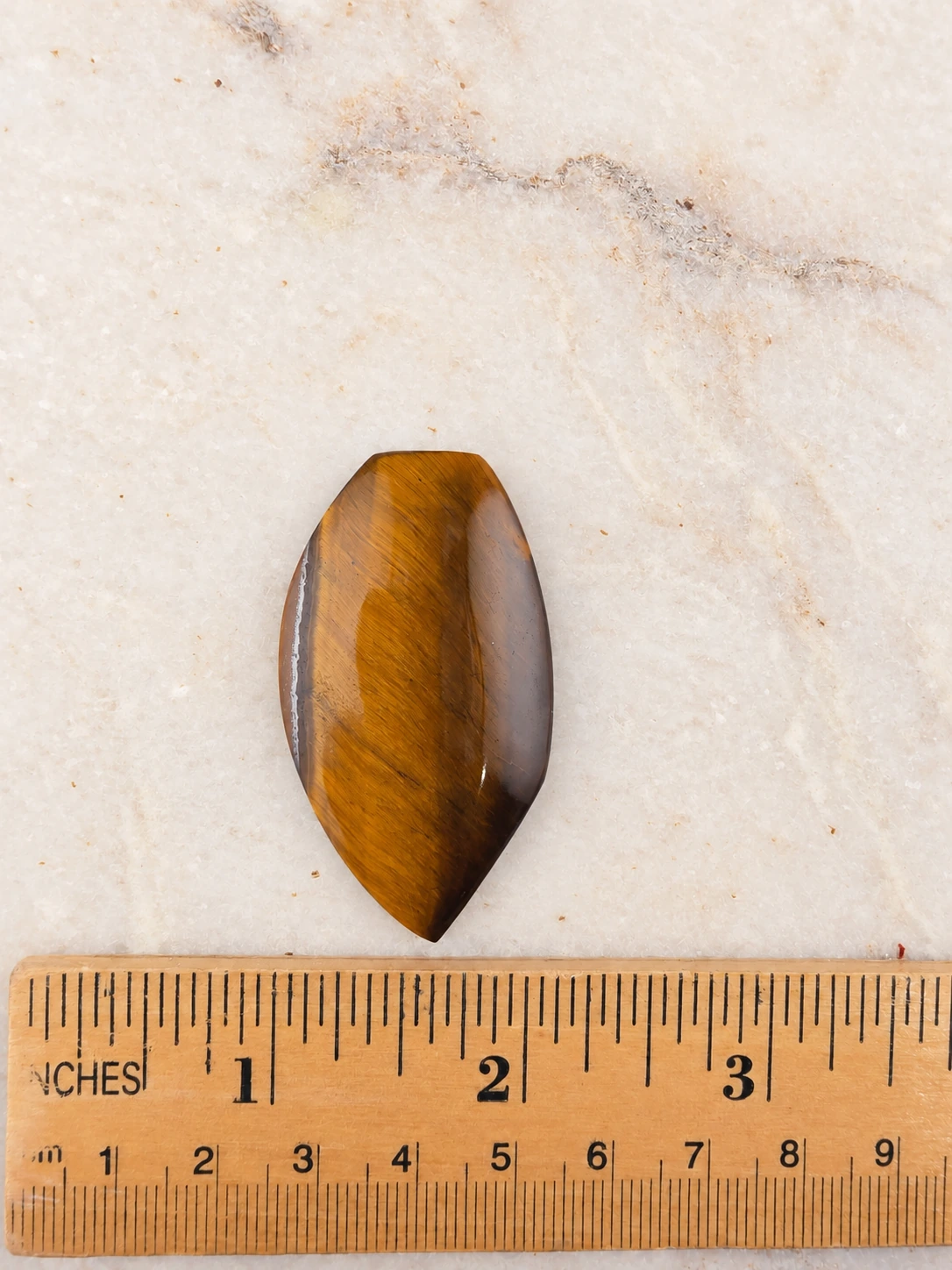 Tiger’s Eye Leaf Cabochon, width