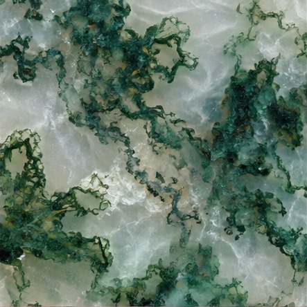 Green moss agate with branching mineral patterns